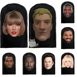 Masque de Kanye imprimé en 3D pour hommes et femmes, masque intégral élastique Billie, vêtements de sauna cosplay, mode hip hop, cagoule, chapeau à capuche, équipement de sauna, nouveau