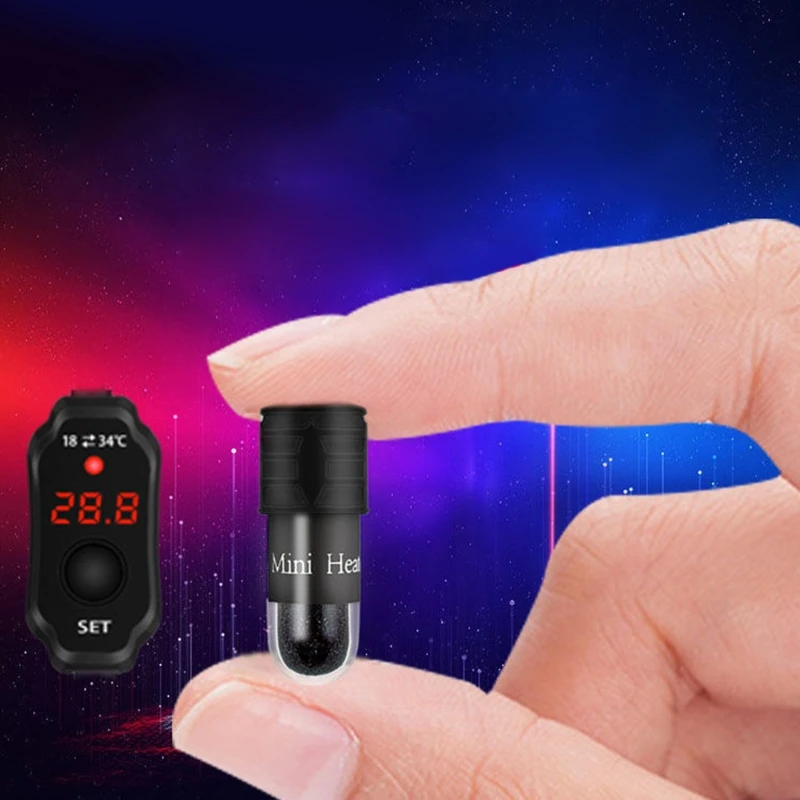 Calentador sumergible para acuario, carga USB para calentador de tanque, ajuste de temperatura 18-34 ℃   para agua dulce salada marina
