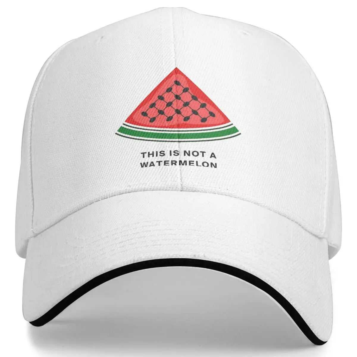 

New Design This Is Not Watermelon Accessories Baseball Caps For Men Women Keffiyeh Magritte Parody Watermelon Headwear Golf Hat