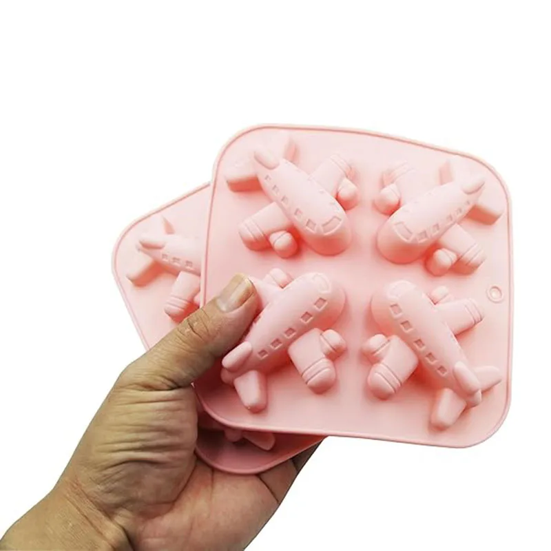 Molde de silicona de avión para hacer jabón, molde de arcilla polimérica de avión, bandeja para cubitos de hielo, dulces, crayones, decoración para tartas de baby shower