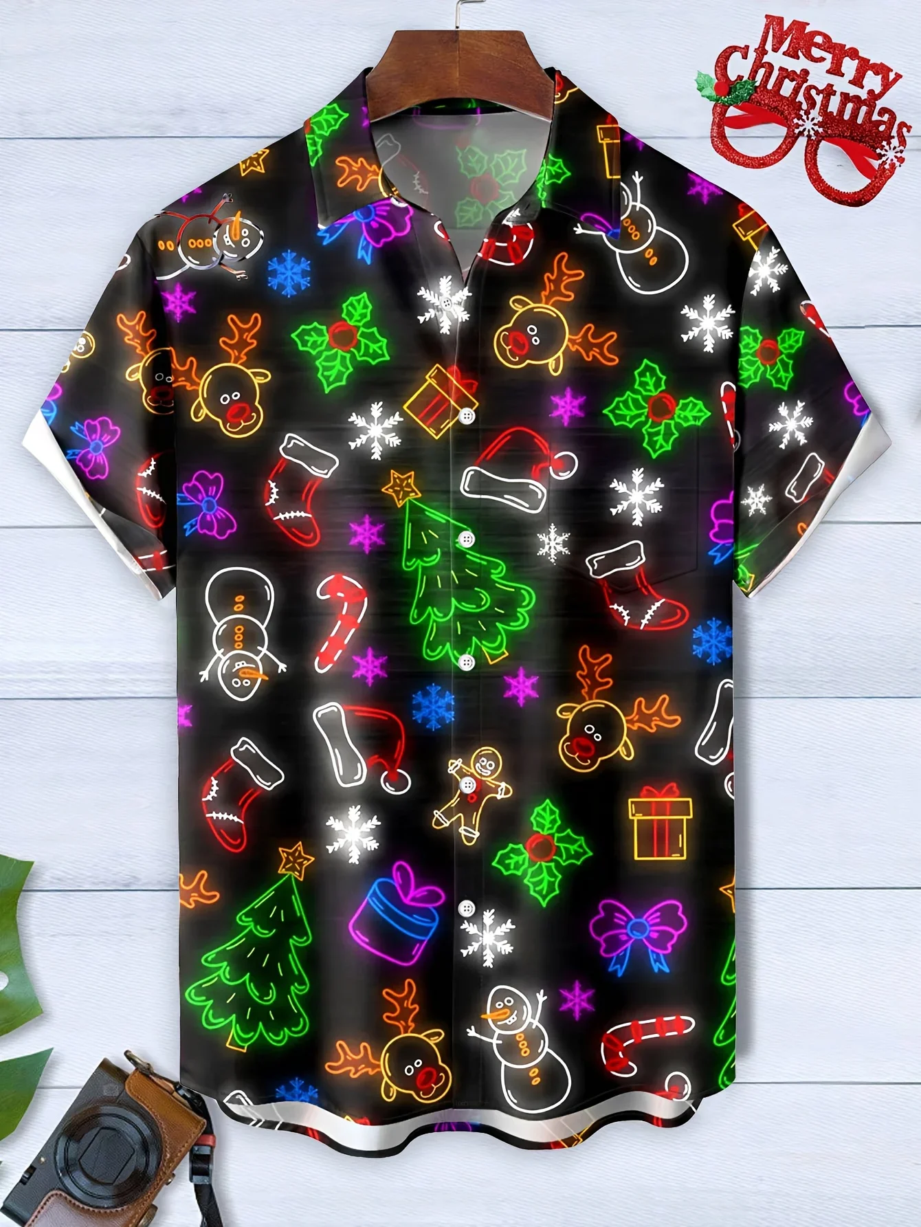

Men's High Street Hawaiian Shirt Summer Man Short Sleeve Cool Beach Party Print Comfortable Breathable Casual Tops