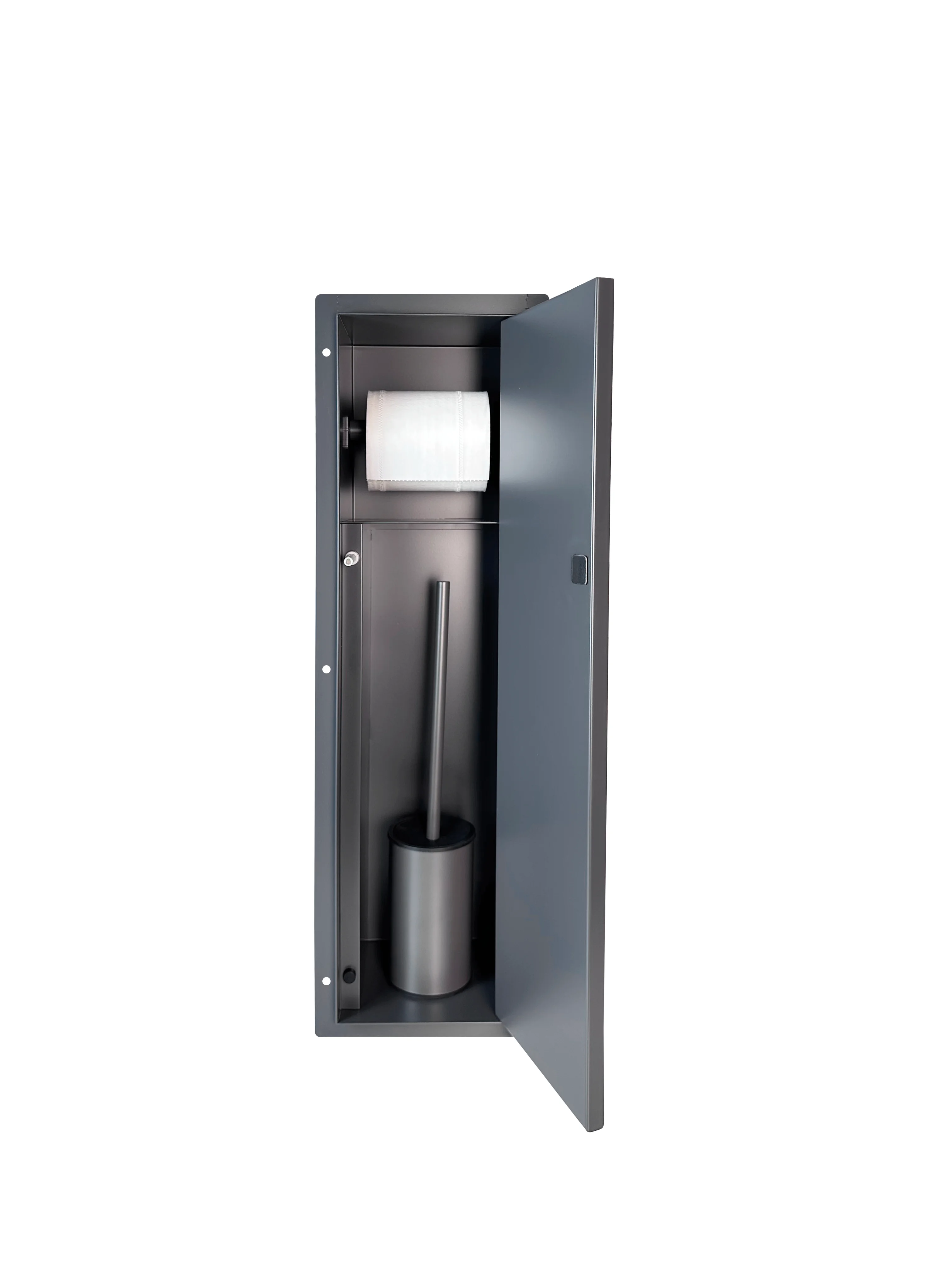 Concealed Paper Towel Holder Toilet Brush Integrated Rimless Wall Niche Tissue Dispenser Toilet Cleaner Recessed Niche for Hotel