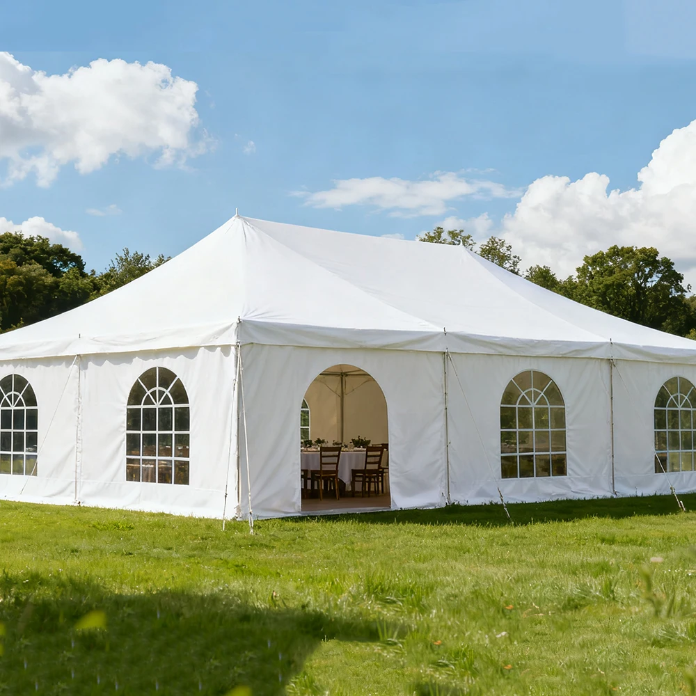 STLF 공장 맞춤형 대형 알루미늄 방수 투명 단일 육각형 텐트 야외 결혼식 활동용 모든 계절용