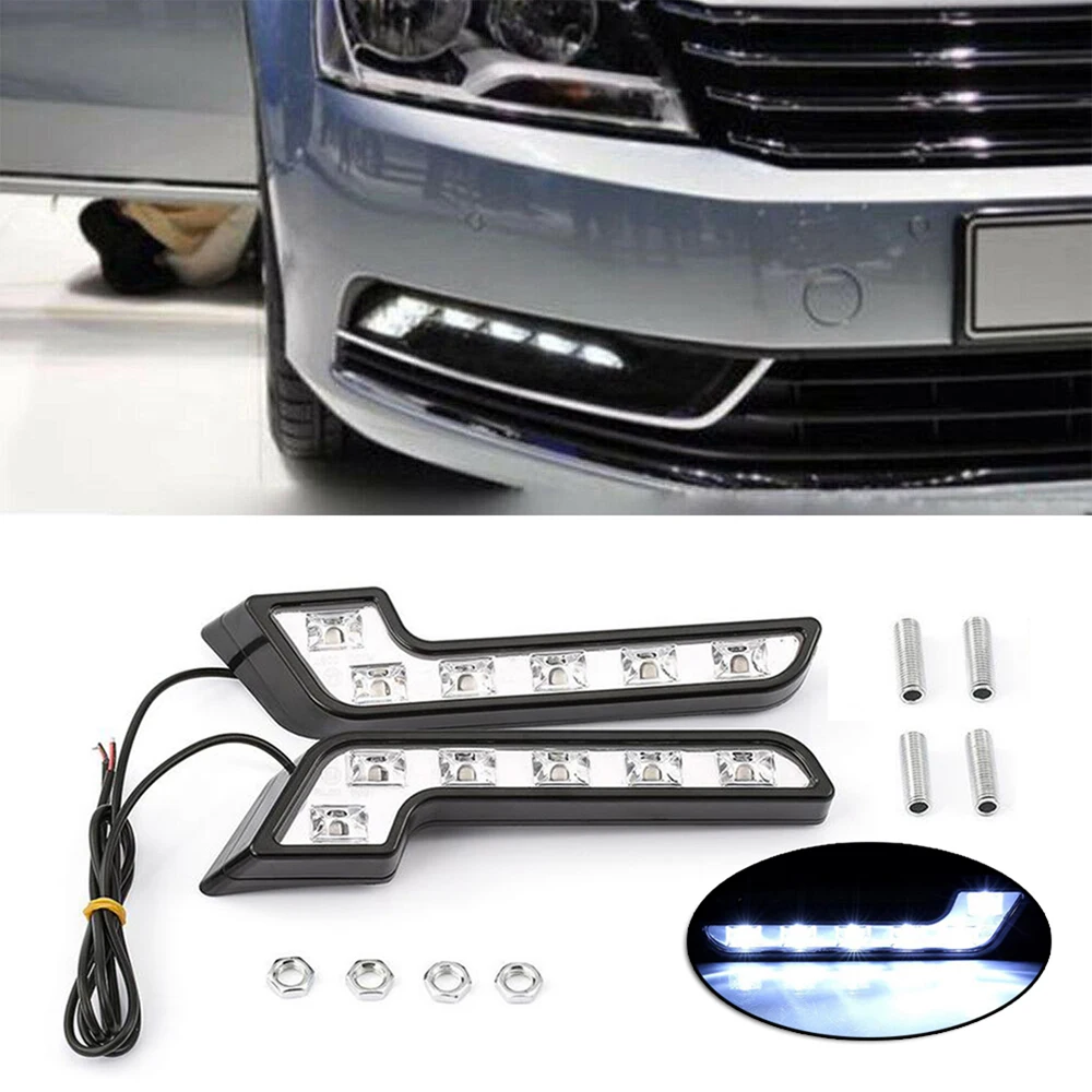 2pcs L Shape 5W LED DRL Daytime Running Lights Fog Lamp White for Benz Auto LED Daytime Lights Day Lamps Fog Lights Driving Park