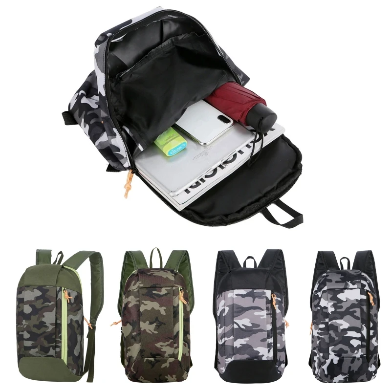 Sports Lightweight Camouflage Backpack Travel Mountaineering Bag Zipper Adjustable Belt Camping Men Ladies Children GXMF