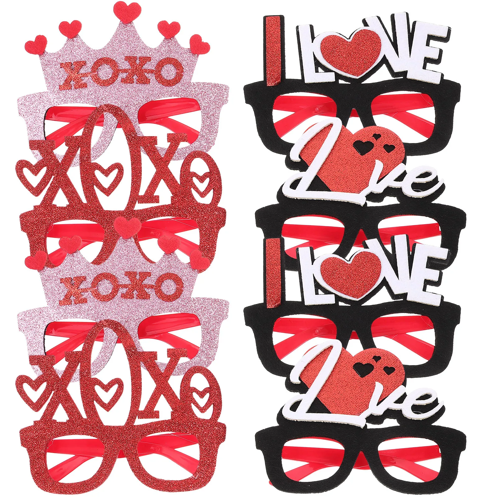 

8 Pcs Love Party Glasses Valentine's Day Decor Eyewear Eyeglasses Sunglasses Prop Plastic