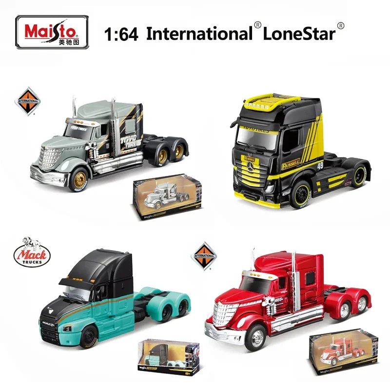 Maisto 1:64 Mercedes-Benz Actros Genuine Mack Anthem International LoneStar Tractor Truck Alloy Diecast Car Model Toy Collection