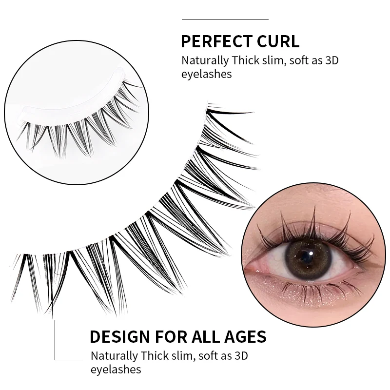 DINGSEN 5 Paar Neue Manga-Wimpern Kosmetik Individuelle Natürliche Wimpern Cosplay Wimpernbüschel Make-up Koreanische Künstliche Wimpern – Detail 6