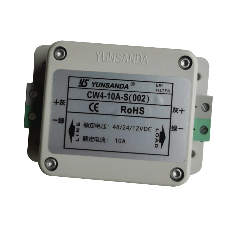 Фильтр питания постоянного тока 12 В/24 В/48 В Автомобильный противопомеховой фильтр CW4-10A-S(002)
