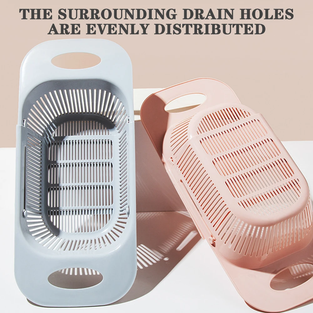 Kitchen Sink Strainer Stretchable Multifunctional Splash-Proof Fruit Vegetable Washing Drain Basket For Kitchen Storage Racks