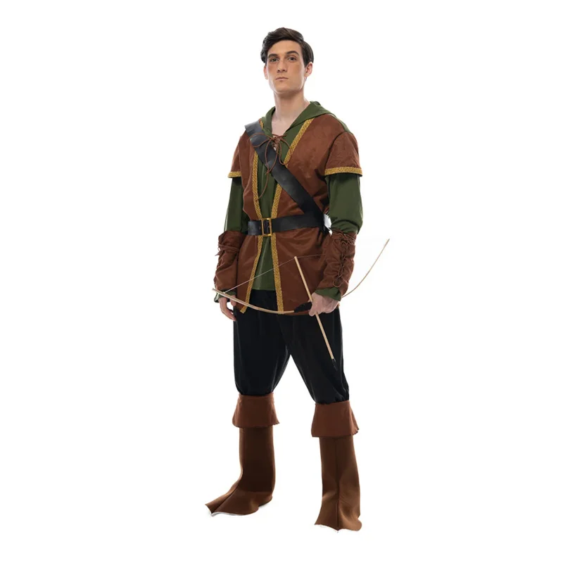 Snailify Men's Archer Costume Forest Hunter Robin Hood Cosplay For Halloween Purim Adult Carnival Party Outfits Quiver