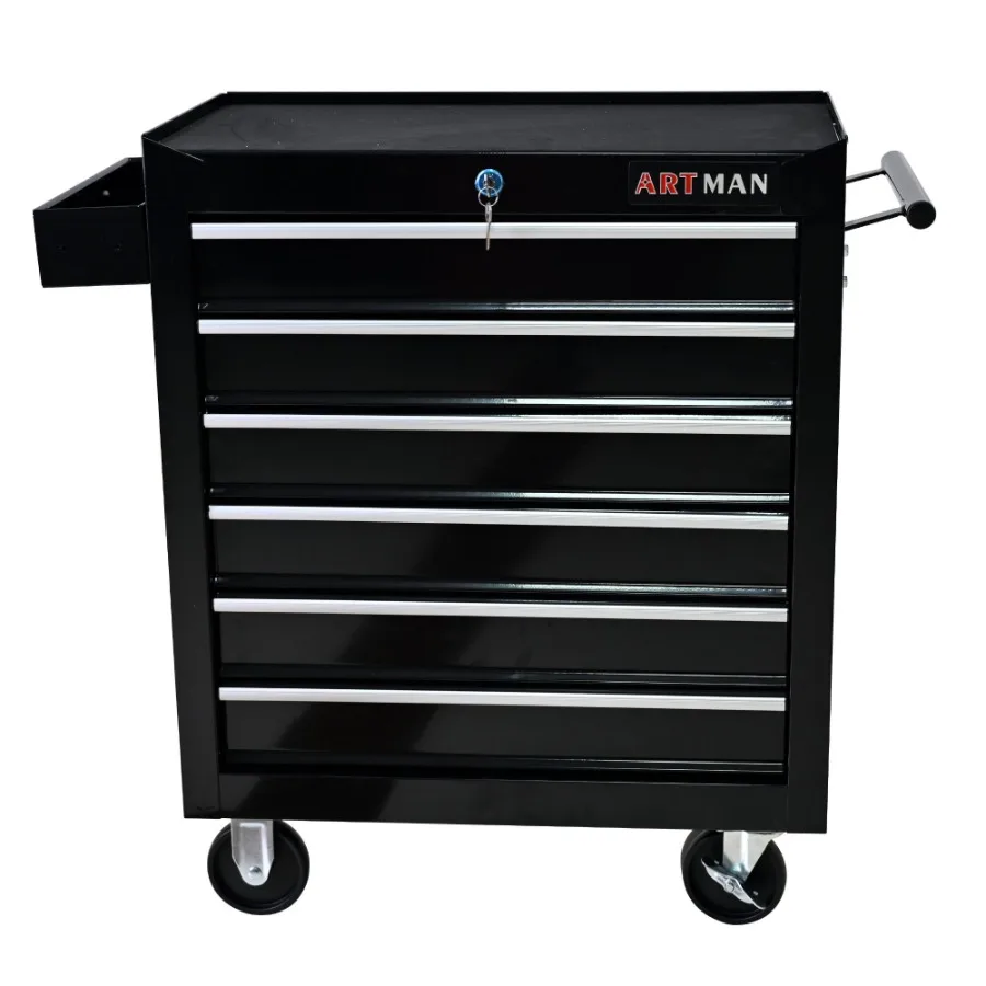 

6 DRAWERS MULTIFUNCTIONAL TOOL CART WITH WHEELSBLACK