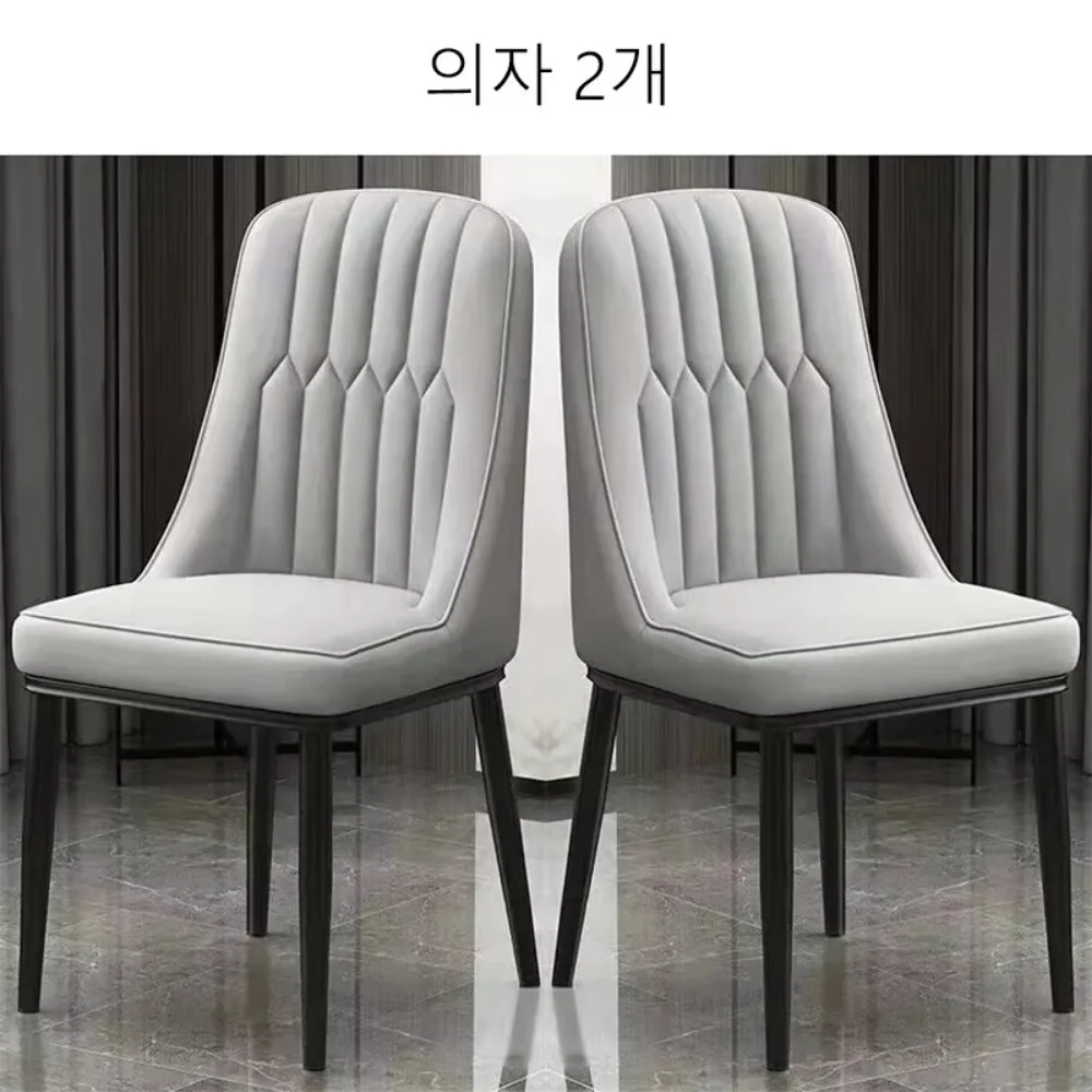 Dining Chairs Nordic Style Dining Chair with Backrest Household Leather Metal Chair Bar Chairs Modern Room Chair Home Furniture