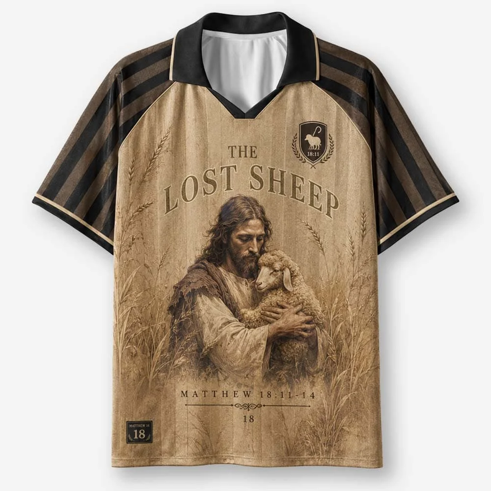 2026 New Lapel Polo Short Sleeved Shirt Retro Christian Cross Religious Pattern Printed T-shirt Fitness Training T-shirt