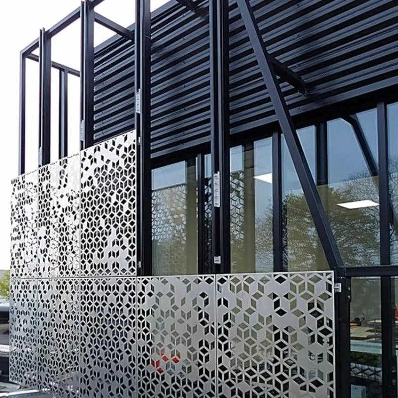 Curtain Wall Cladding Metal Aluminum Perforated Panels Aluminium Facade Residential Building Exterior Decoration Material image 2