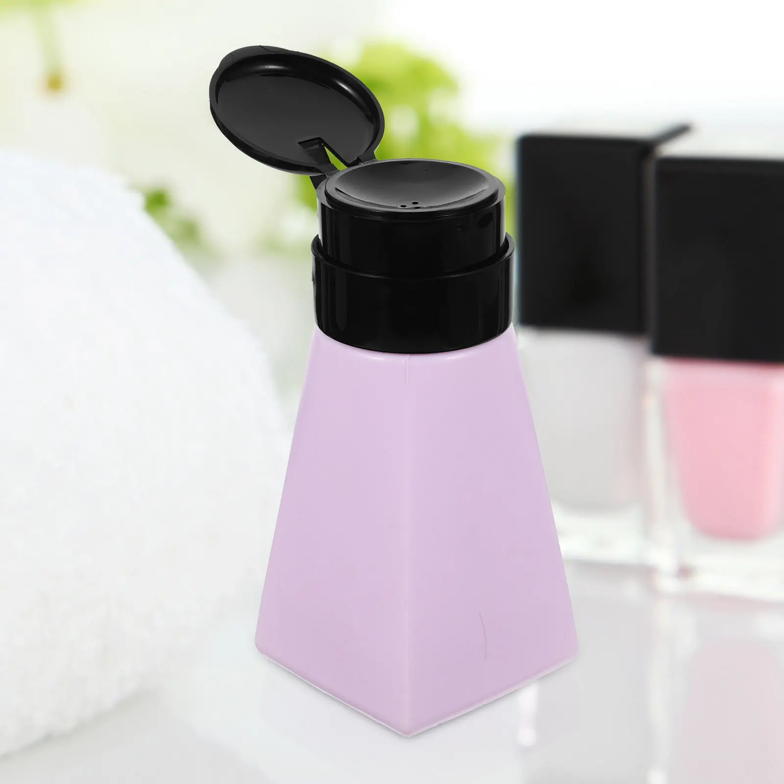 3Pcs Push Down Empty Pump Bottles Premium PP Press Liquid Dispensers for Nail Remover Cosmetics Refillable Portable Bottles view 5