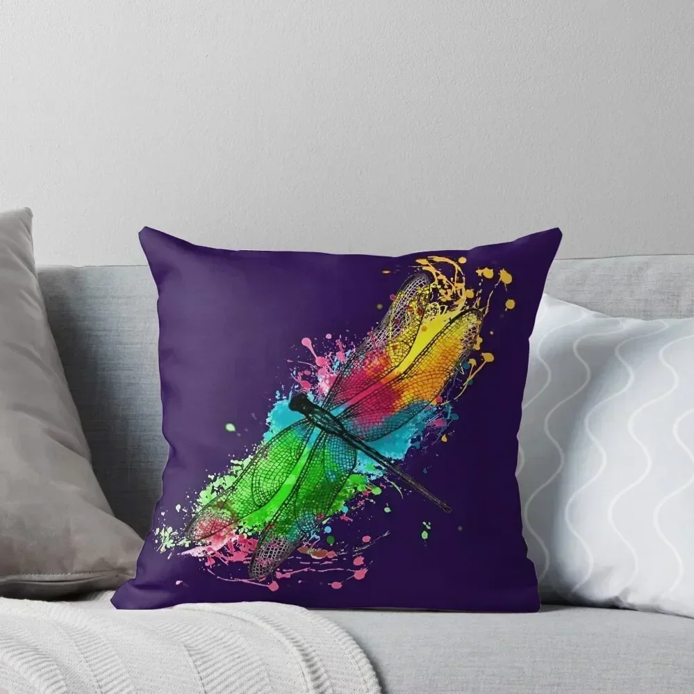 

Watercolour Dragonfly - deep purple Throw Pillow Cushion Cover For Sofa luxury covers Decorative pillowcase luxury decor pillow