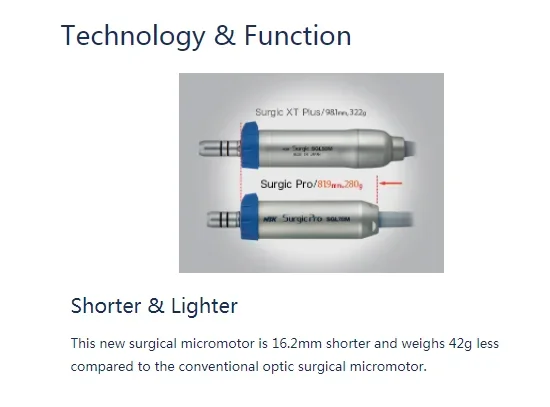 equipamento sistema Surgic Pro com contra-ângulo 20:1