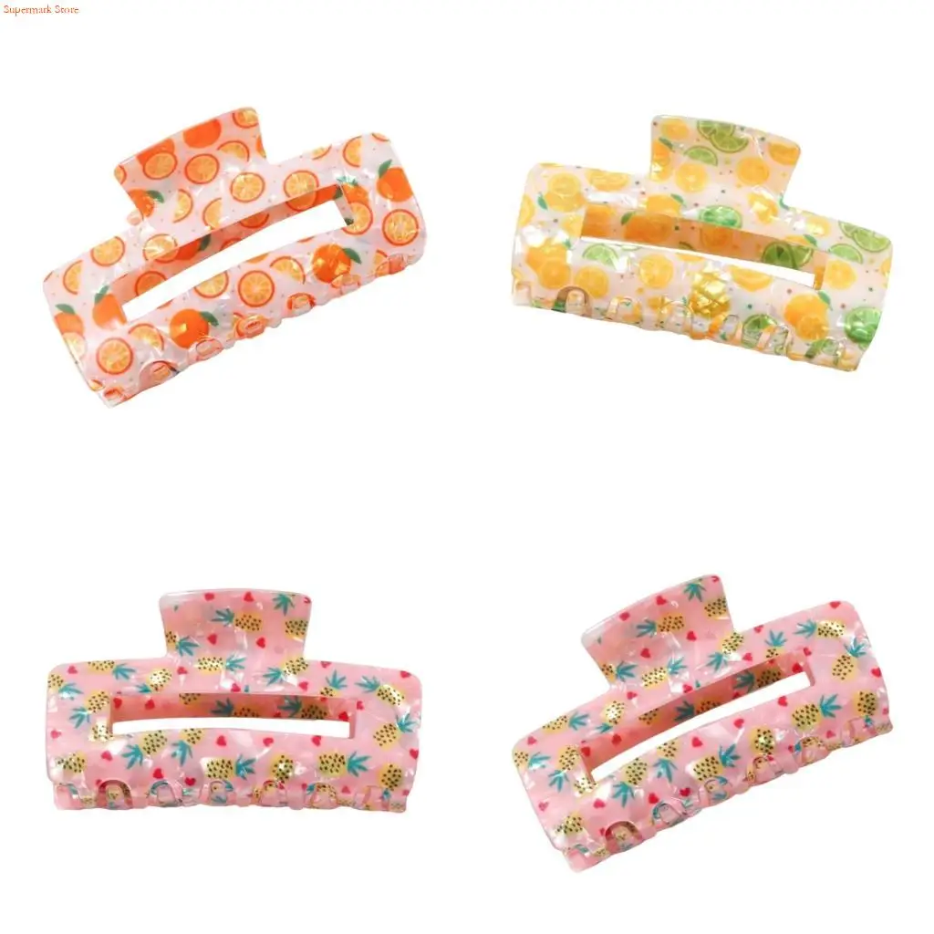 Q5WE Lemon Patterned Hair Clamps For Girls Women Strong Hold Summer Party Essential