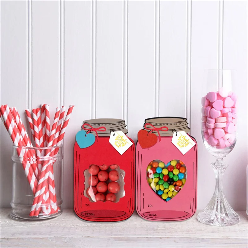 Paquet de 50 cartes Mason Jar pour la saint-valentin, cartes d'échange amusantes pour la saint-valentin, cadeaux pour l'échange scolaire, cadeaux de fête, joyeux saint-valentin