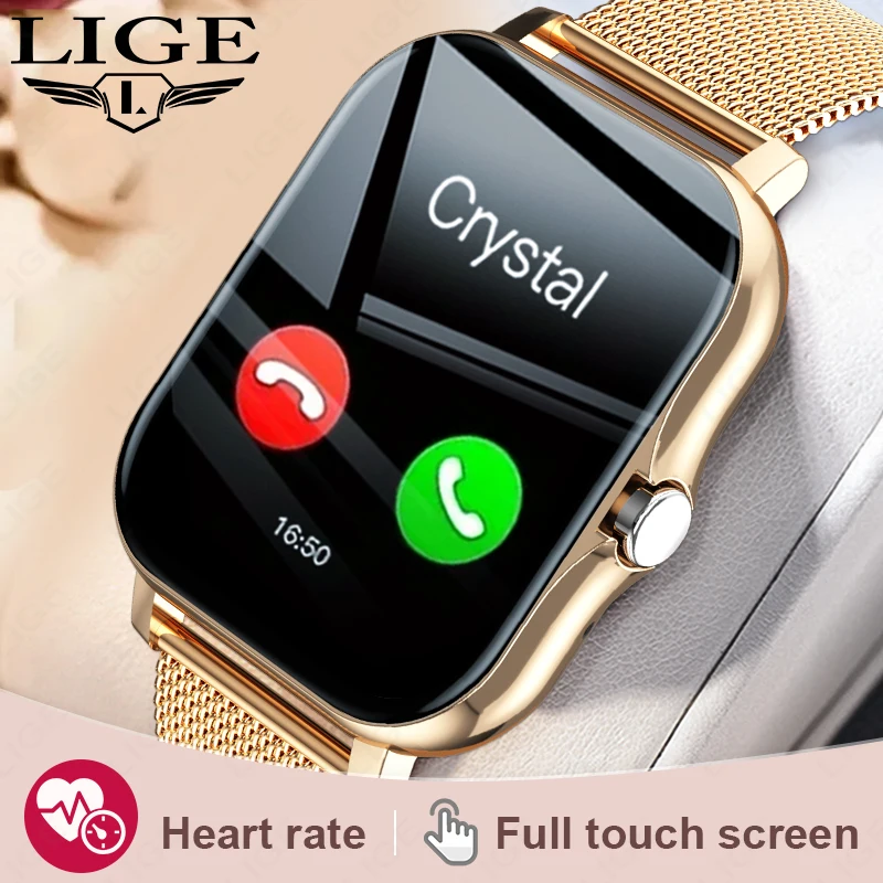 LIGE New Smart Watch Women Bluetooth Call Watch Fitness Tracker Waterproof Sport Smart Clock Fashion Ladies Men Smartwatch Woman