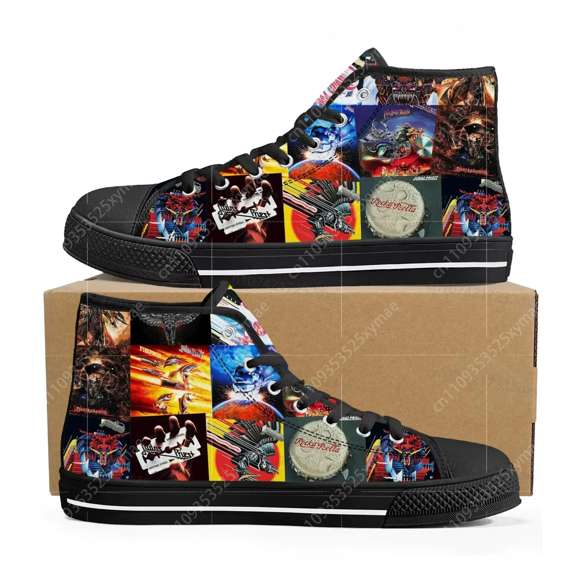 Judas Priest Heavy Metal Rock Band High Top High Quality Sneakers Men Women Teenager Canvas Sneaker Casual Custom Couple Shoes view 2