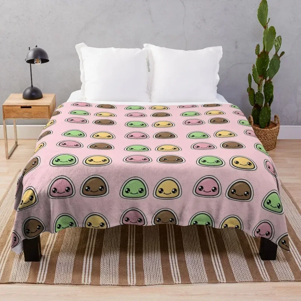 

Happy Mochi Throw Blanket Lightweight Warm Blanket for Travel Camping