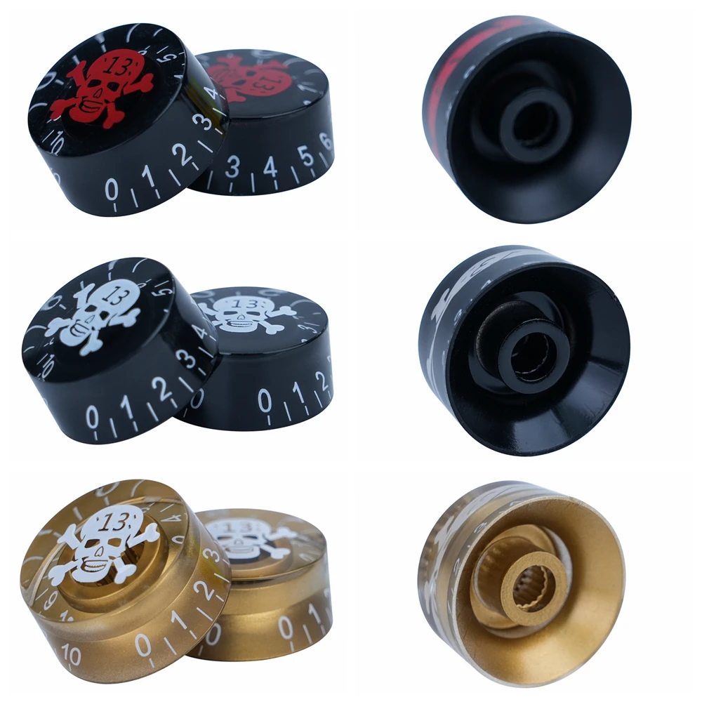 4 Stück Gitarren-Lautstärkeregler, Top-Hat-Knöpfe, Geschwindigkeits- und Tonpedal-Regler für E-Gitarre und Bass, 29 Farben – Detail 11