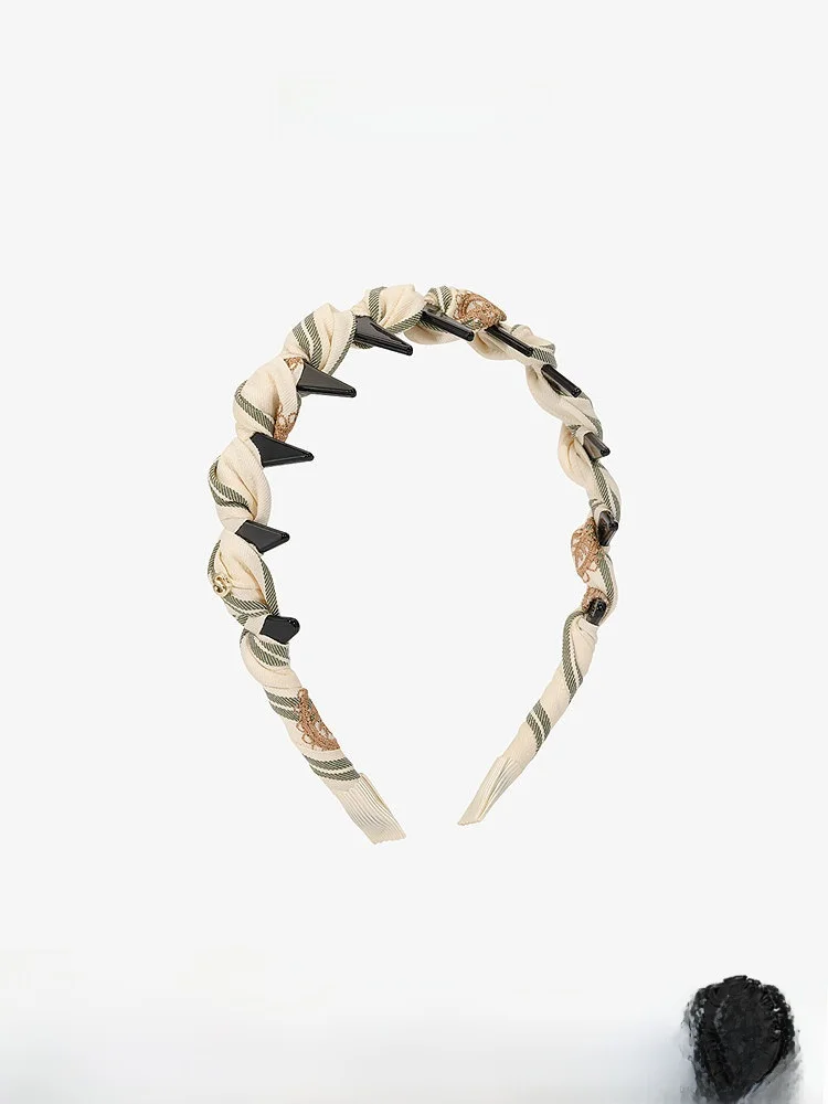 エレガントな織りストライプヘアバンドハイヘアライン甘い光沢のあるヘアクリップ新しい早春ファッションジュエリーアクセサリー-xz-ブランド