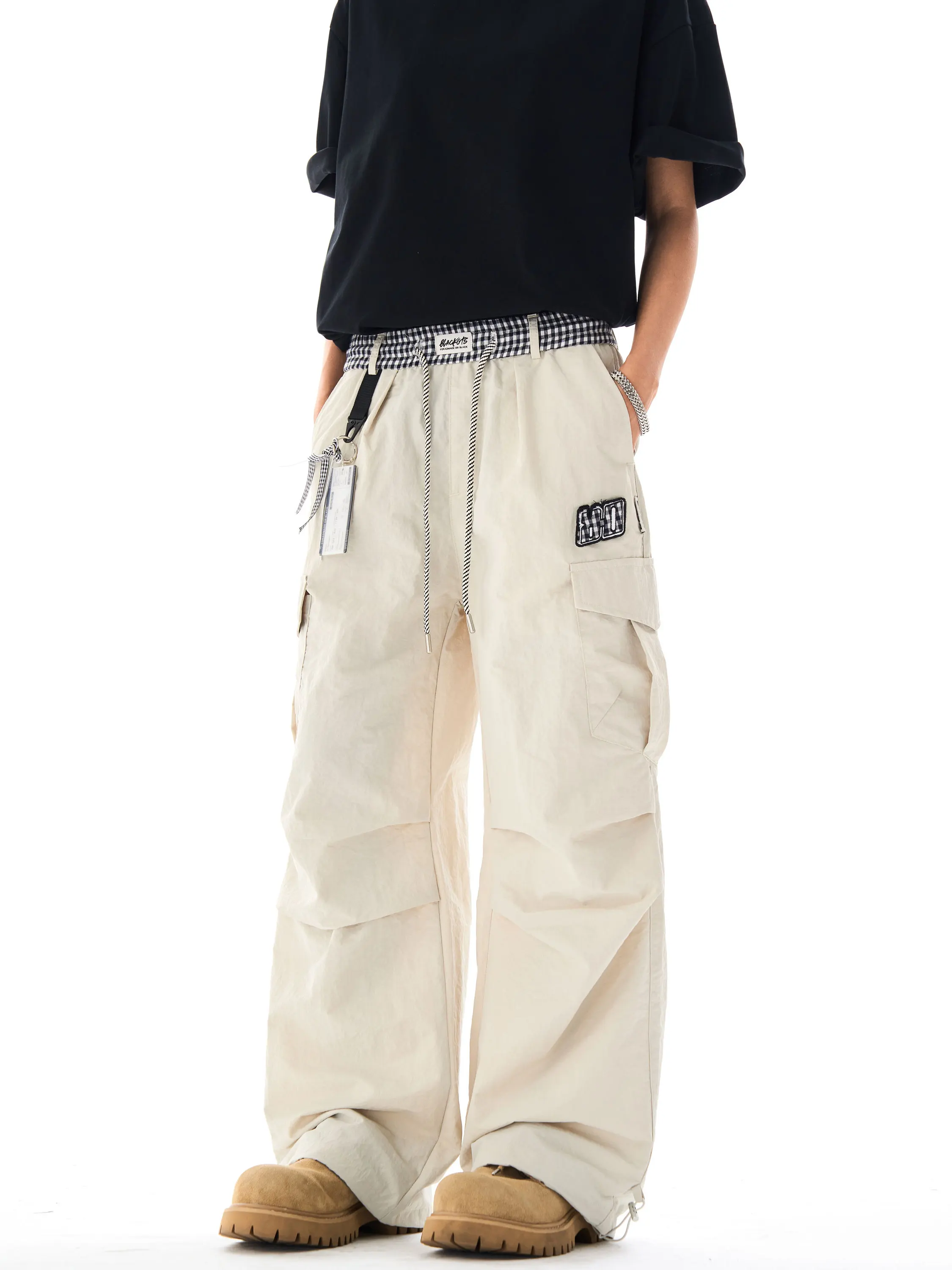 

Брюки-парашюты J LONE в американском ретро-стиле с пэчворком, унисекс, летние, повседневные, спортивные, тонкие, быстросохнущие, рабочие брюки