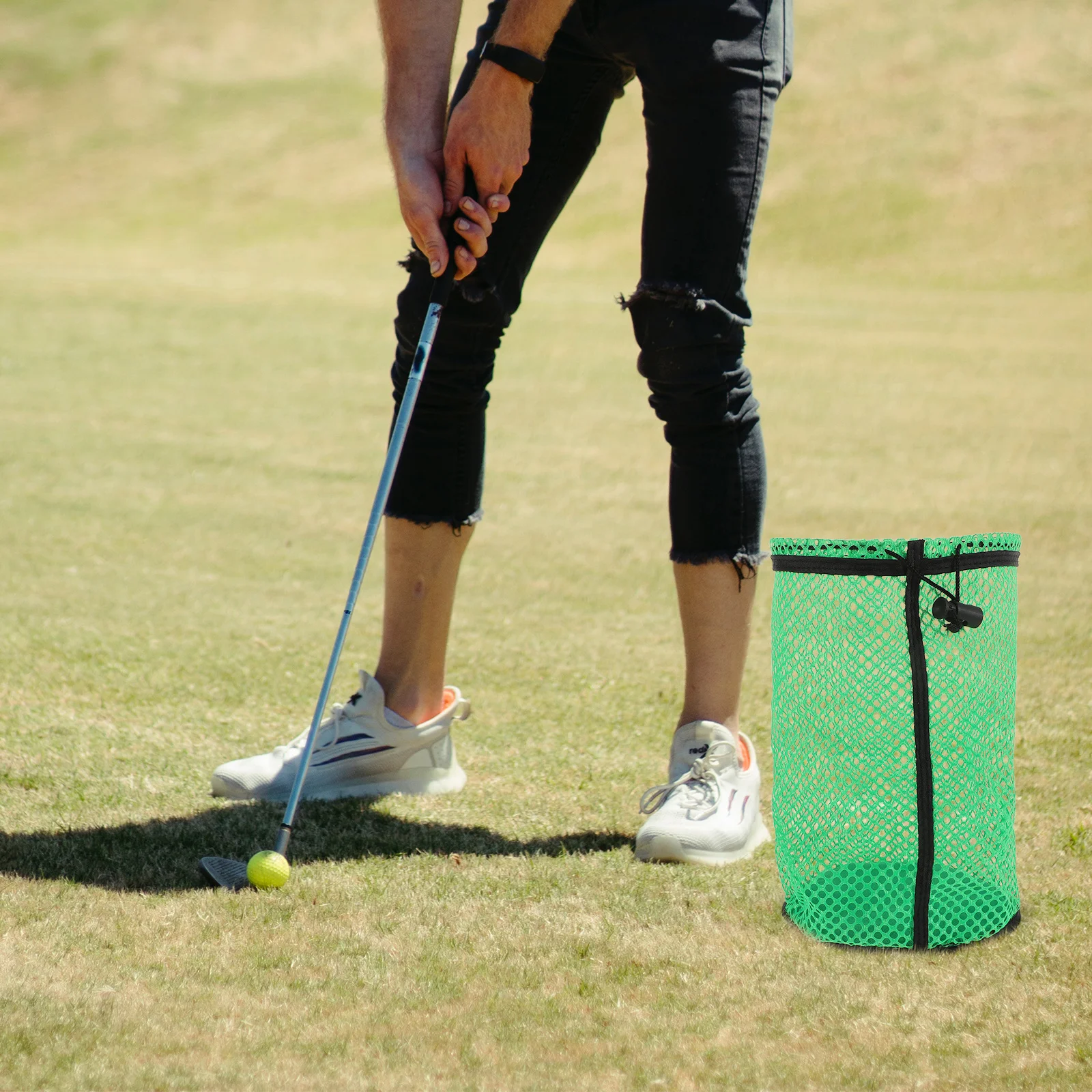 

Mesh Golf Drawstring Bag Nylon Storage Holds 50 Balls Portable Golf Ball Bucket Sports Travel Organizer Gym Bag