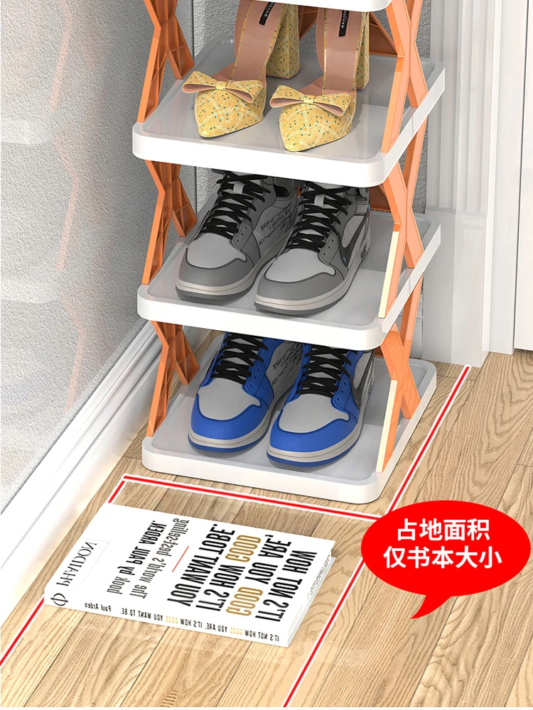 Shoe Rack Home Doorway Simple Small Narrow Shoe Cabinet Dormitory Storage Fantastic Multi-Layer Space Saving Sandwich Shoe Rack