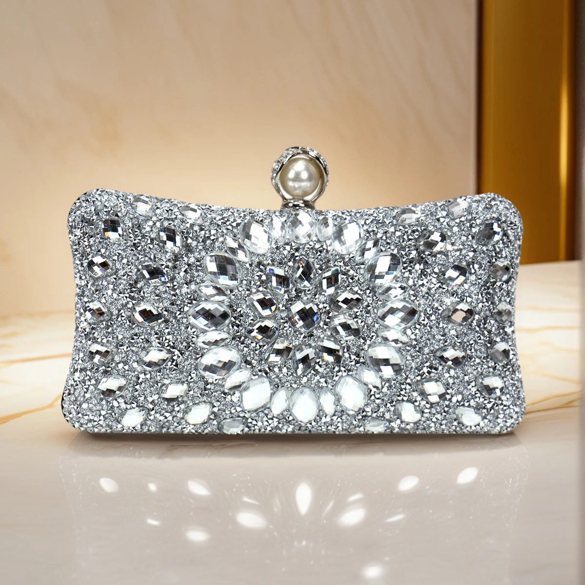 الاكريليك الماس حقائب السهرة حفل زفاف الفاصل أحجار الراين الساخن تصميم سلسلة حقائب الكتف #3