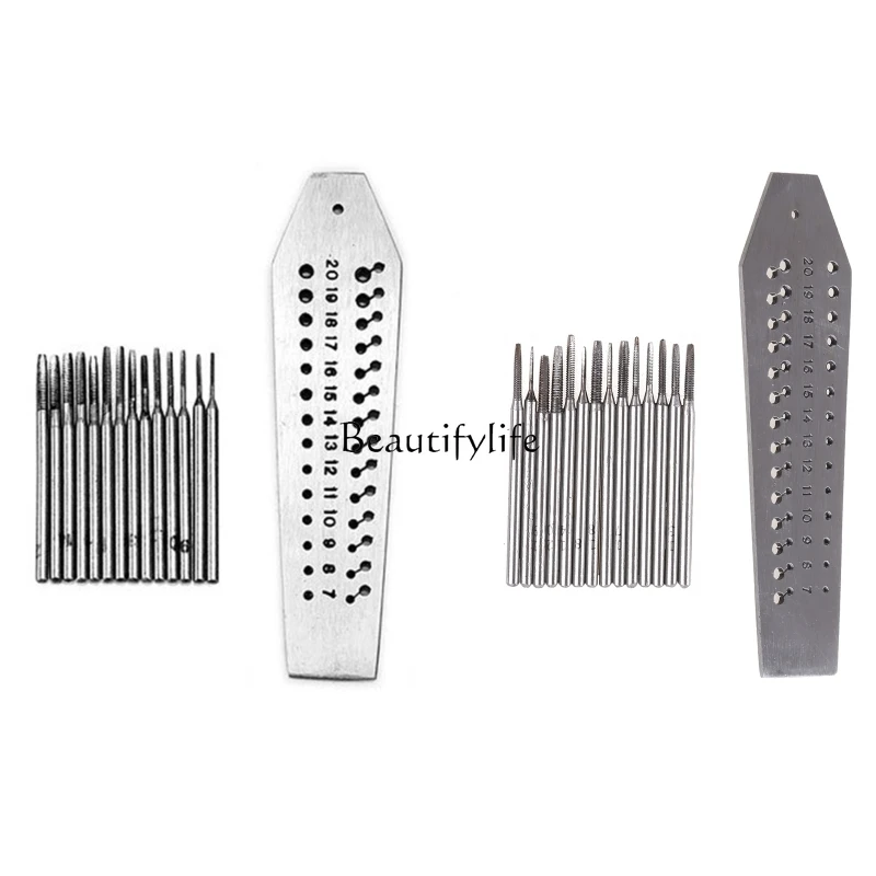 

jj4 Screw Plate with 14 Taps Jewellers Tap & Die Set for Precision Work Watch Repair Dropship