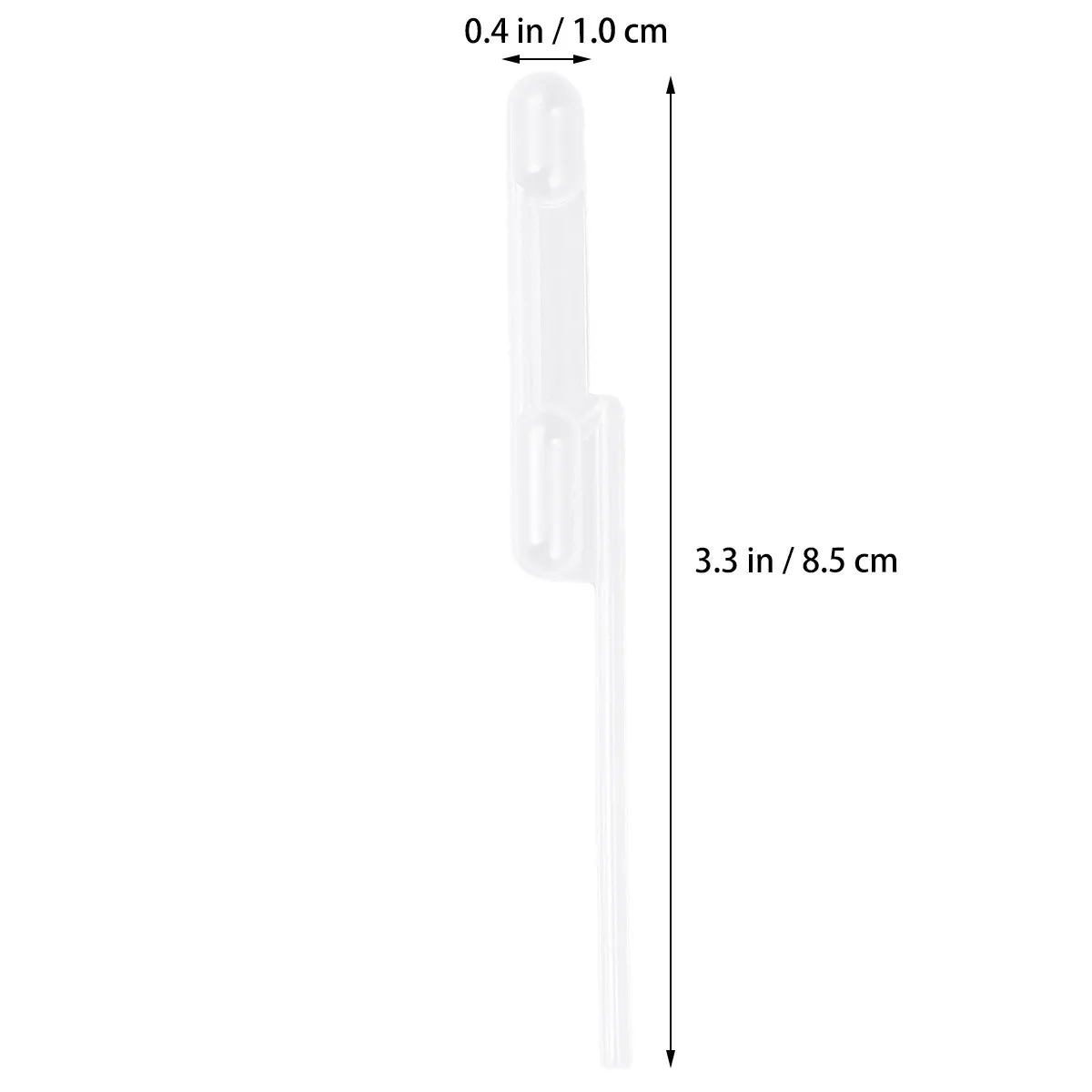 100Pcs 100Ul Double-Cell Pasteur Burette Plastic Quantitative Dropper Essential Lab Pipette for Chemical Perfume