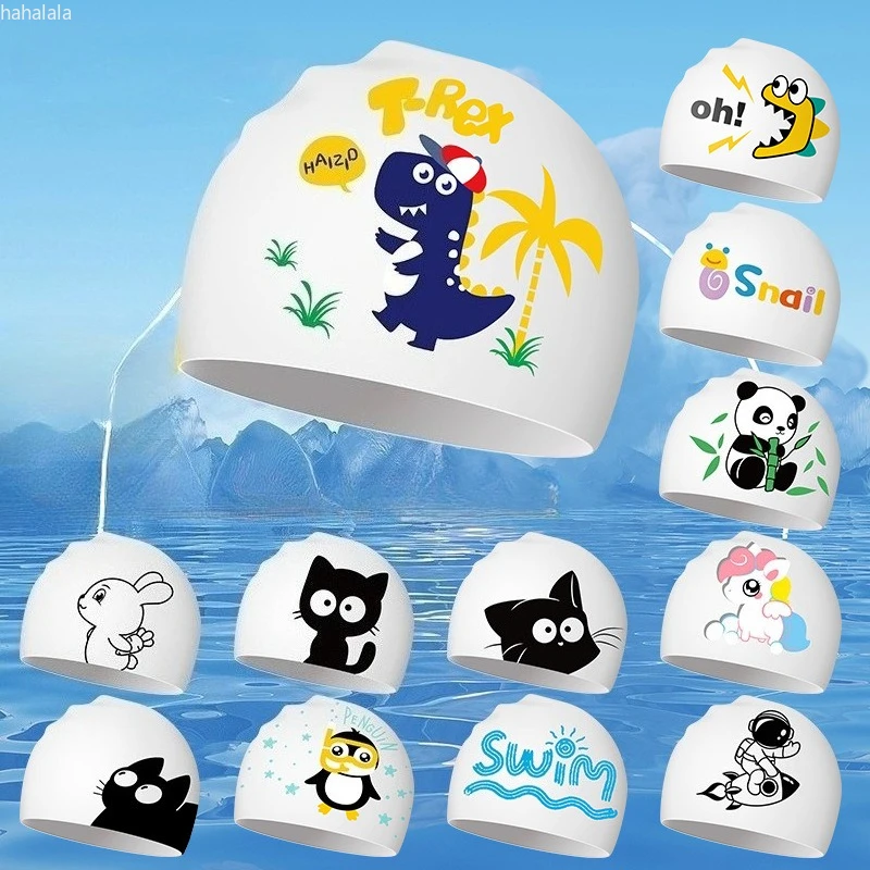 

Детские шапочки для плавания, милая мультяшная шапочка для плавания для мальчиков и девочек, универсальные шапочки для плавания с принтом для взрослых, мягкая и удобная шапочка для плавания