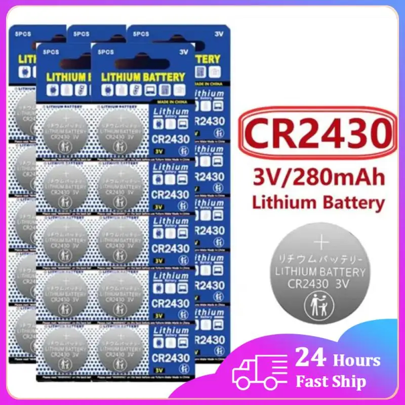 NEW CR2430 3V Lithium Battery CR 2430 DL2430 BR2430 280mAh Button Coin Batteries for Key Fob Watch Alarm Clock Remote Control