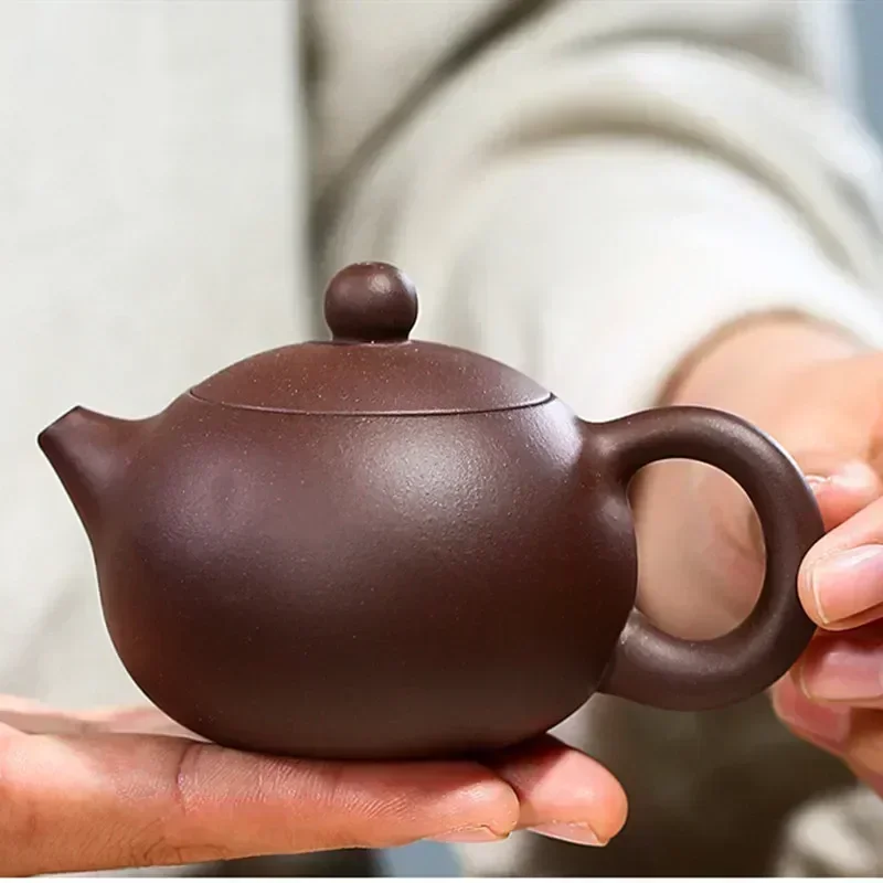 100ml Yixing Boutique Purple Clay Teapots Ball Shaped Infuser Xishi Tea Pot Beauty Kettle Customized Zisha Tea Set Authentic