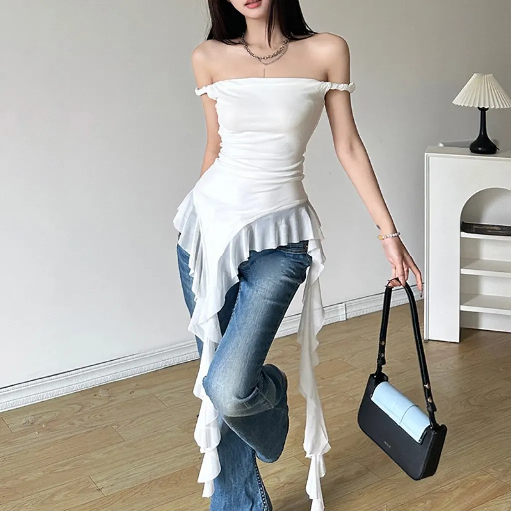 

Women's Solid Color Slim-fit Sleeveless Backless Top with Collar European American Style Spring Fashion Streetwear