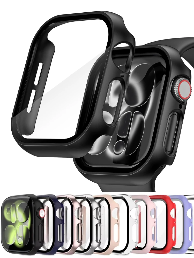 Cover For Apple Watch Case 11 46mm 42mm Accessories HD Tempered Glass PC Bumper Screen Protector iWatch Series 10 11 Protective