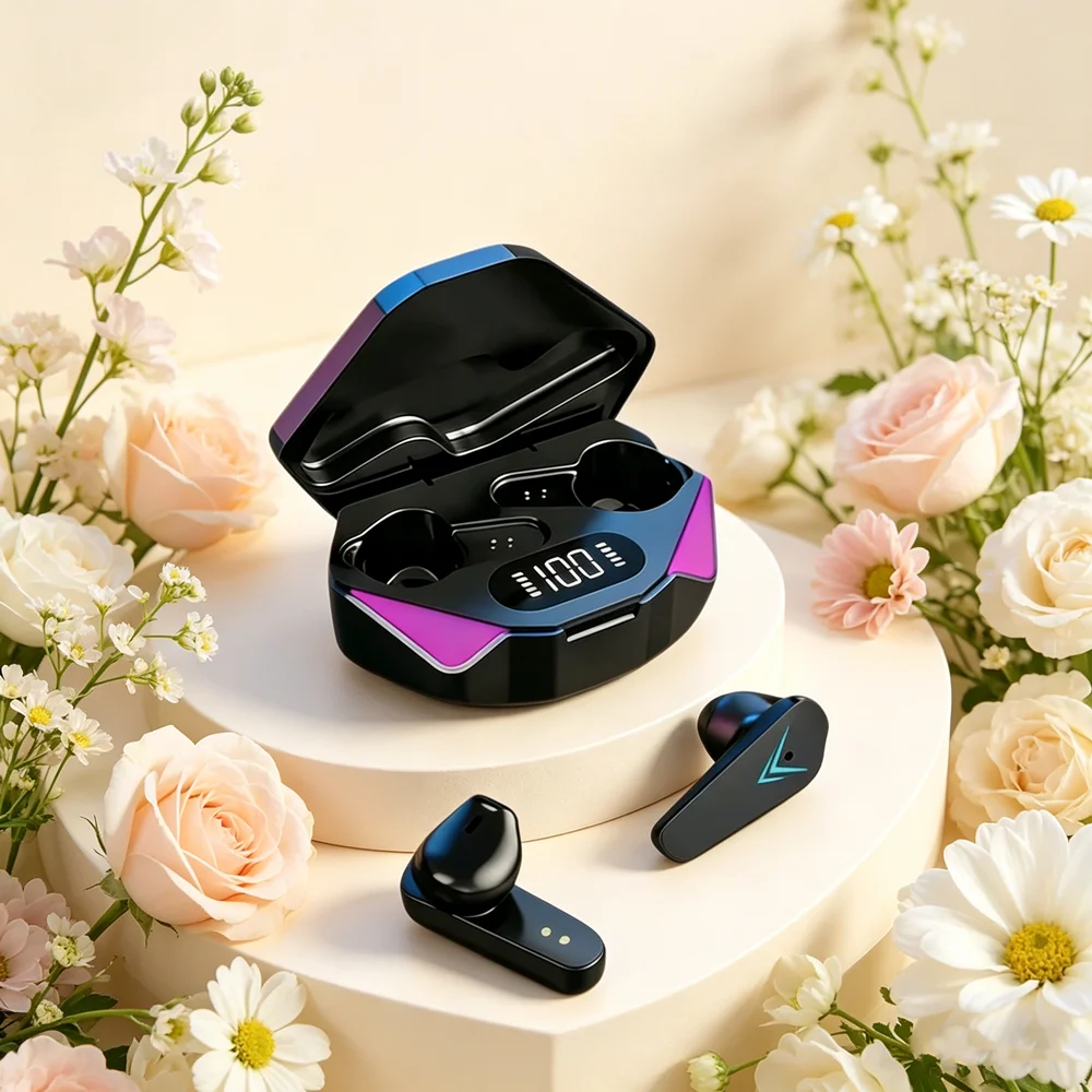 TWS Gaming Earbuds Wireless Bluetooth Earphones With Mic Bass Audio Sound Positioning 9D Stereo Music HiFi Headset For phones