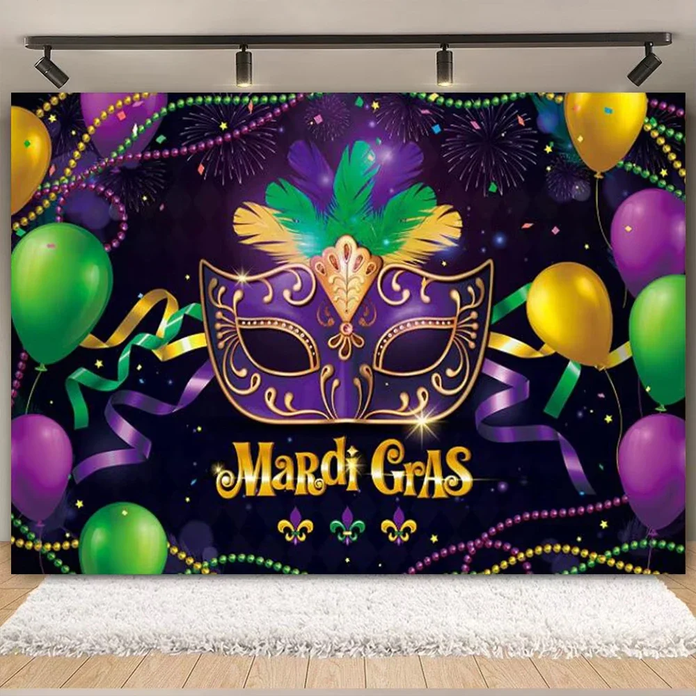 

Colorful Mask Carnival Theme Photography Backdrop Venetian Mardi Gras Masquerade Background Decoration Party Decor Poster Banner