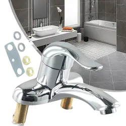 Double-Hole Basin Hot And Cold Water Faucet Bathroom Sink Mixing Valve Switch