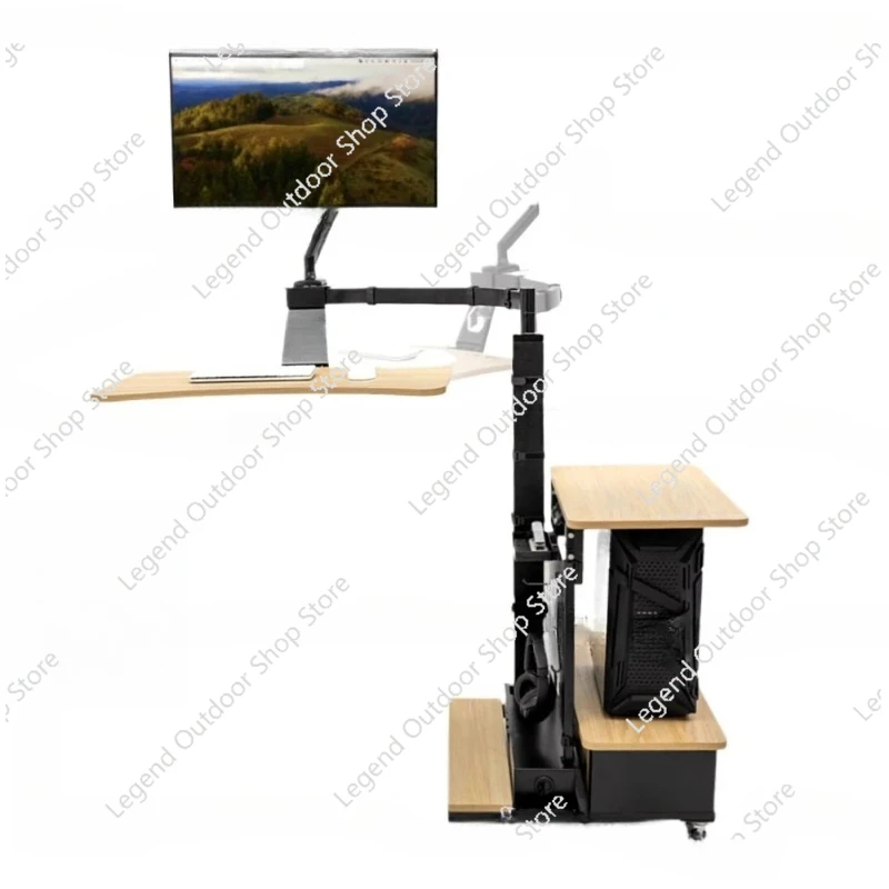 

Electric lift table, monitor stand, computer table and chair set