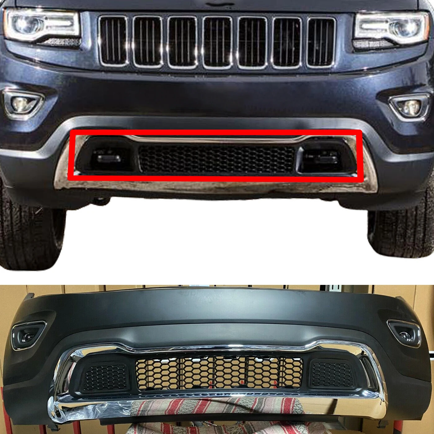 Front Bumper Grille Lower for Jeep Grand Cherokee 68141936AD 68141936AC 68143101AC Black