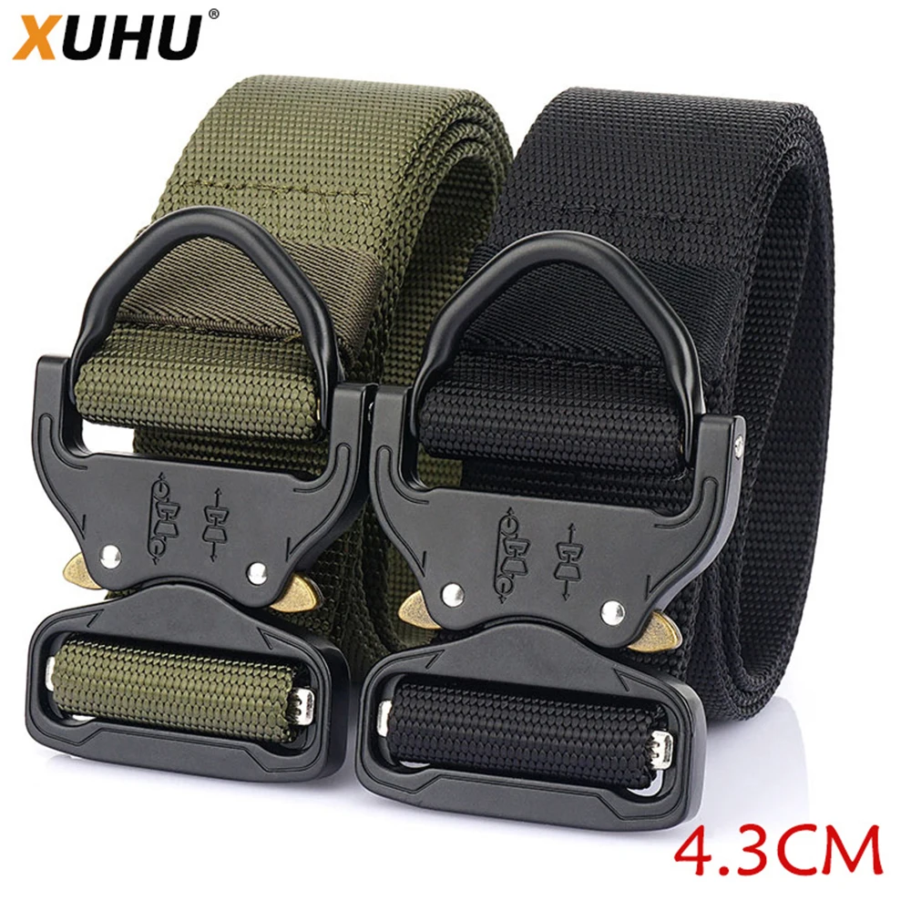 

XUHU 1.7 inch Army Tactical Belt Quick Release Military Airsoft Training Molle Heavy Duty Outdoor Shooting Hiking Hunting Belt