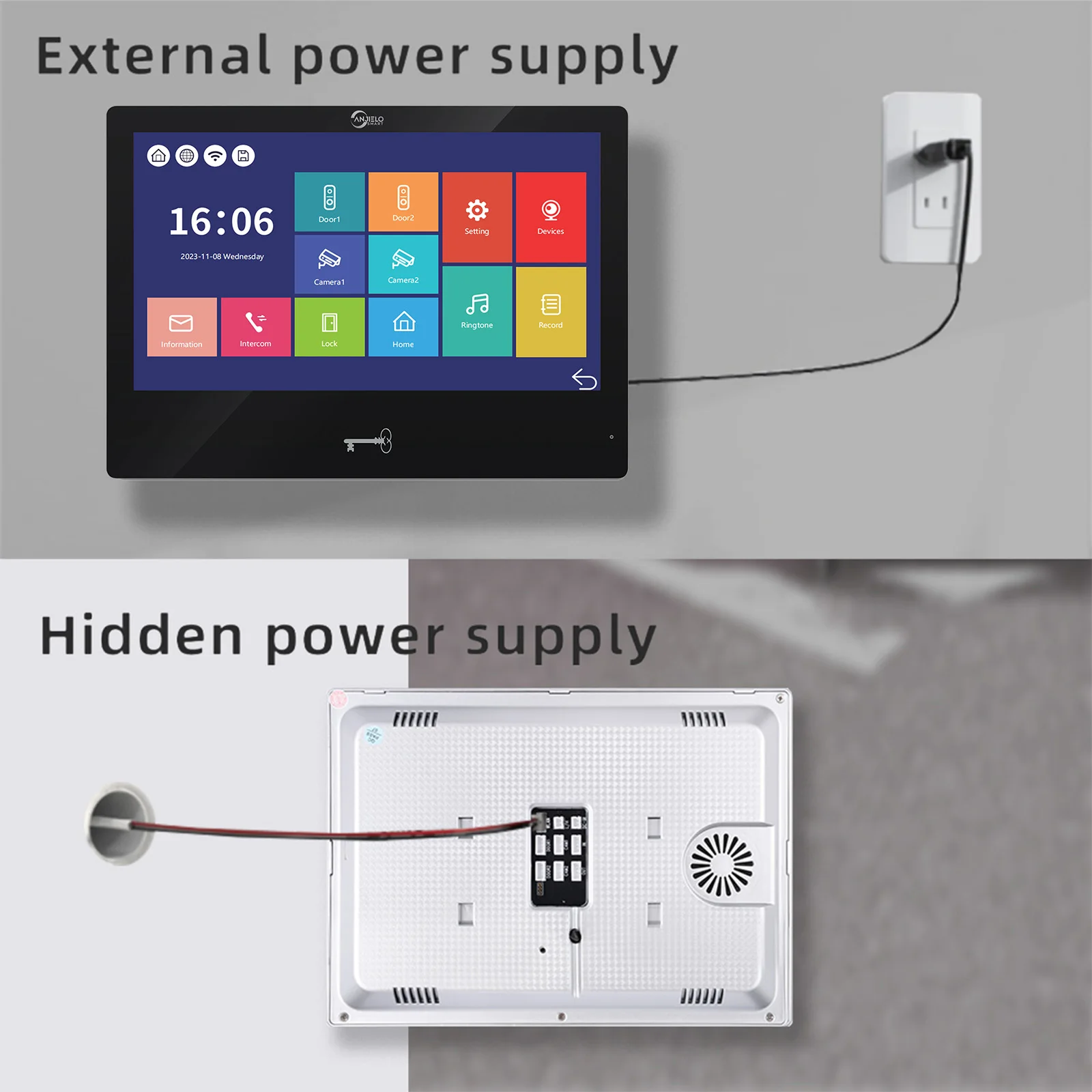 Imagem -04 - Anjielo-video Intercom para Home Villa Tuya Monitor 1080p Vídeo Wifi Campainha de Vídeo Doméstico com Detecção de Movimento