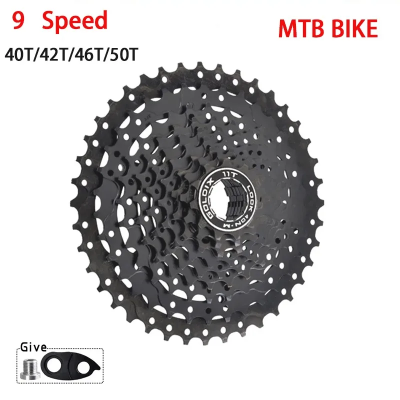 Black MTB Cassette 9 Speed Freewheel 40/42/46T/50T K7 9S 9v Bicycle Mountain bike Sprocket for Shimano/SRAM