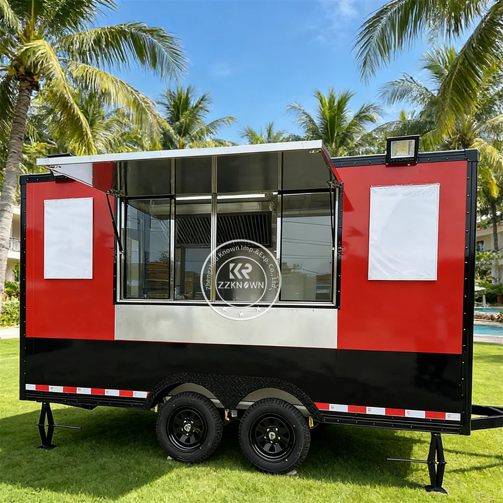 

Custom Outdoor Food Vending Trailer Mobile Kitchen Full Equipped Ice Cream Pizza Fast Food Trailer Truck With Full Kitchen