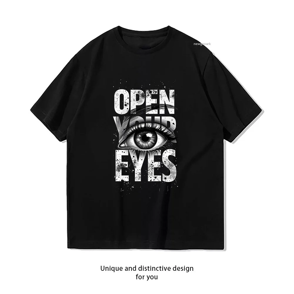 Open Your Eyes Vision Awareness Visual Art  Casual Cotton Short Sleeve Tee for Men Women